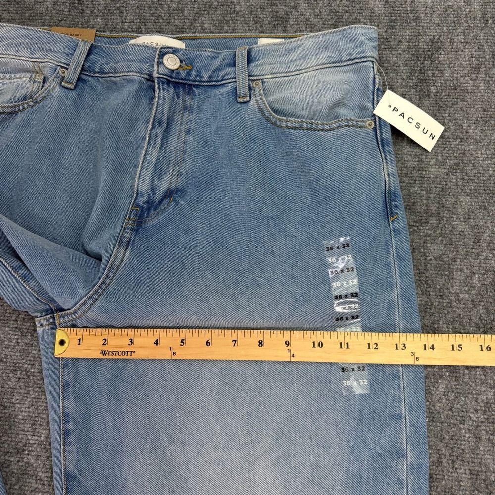 PacSun Jeans Mens 36 (Fits 37x32) Extreme Baggy Mid Rise Light Indigo NWT - Picture 12 of 16